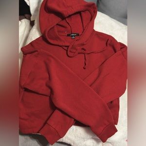 Dark Red Hoodie Crop Top Size Small